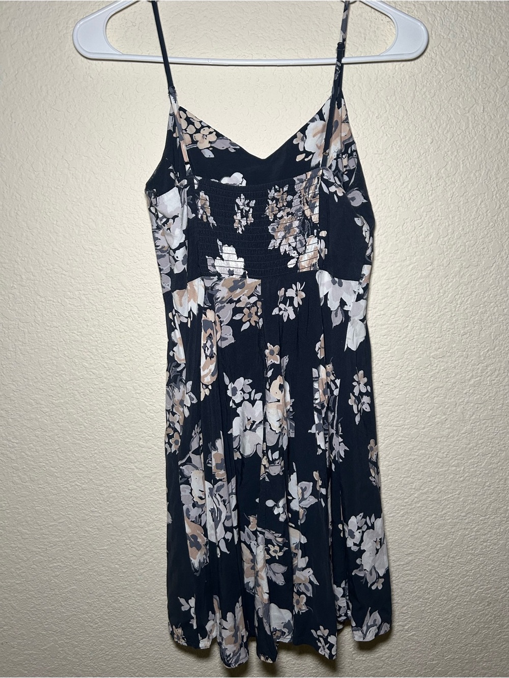 Old Navy Dark Blue Floral A-Line Slip Dress Flowy Fall Casual Fairy Girly - Picture 4 of 7